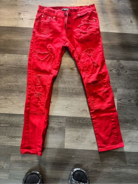 Other - Red Distressed Skinny Jeans